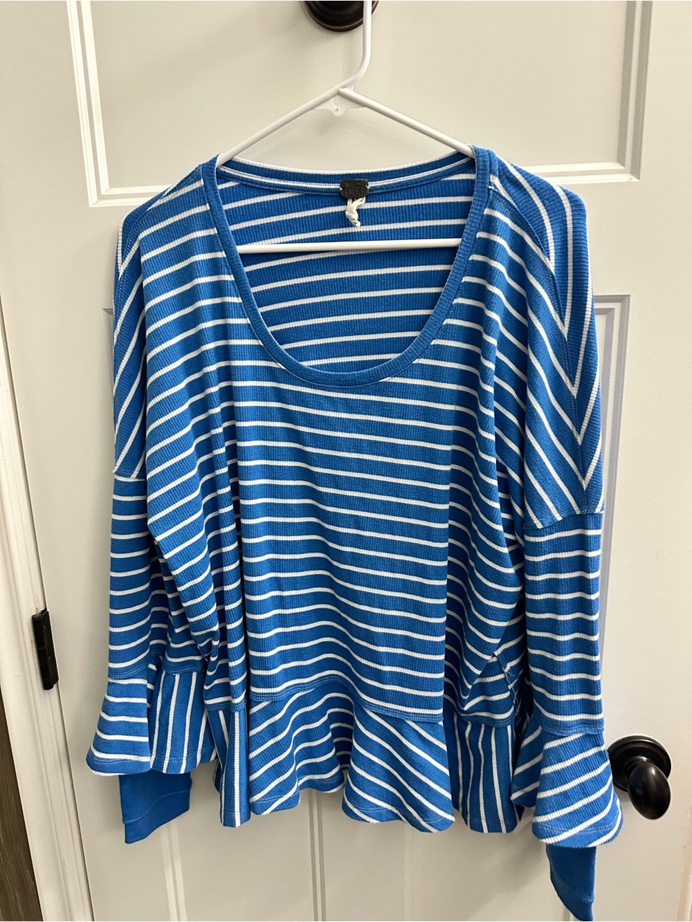 We the Free Blue and White Stripped Top - Oversized Medium Like New